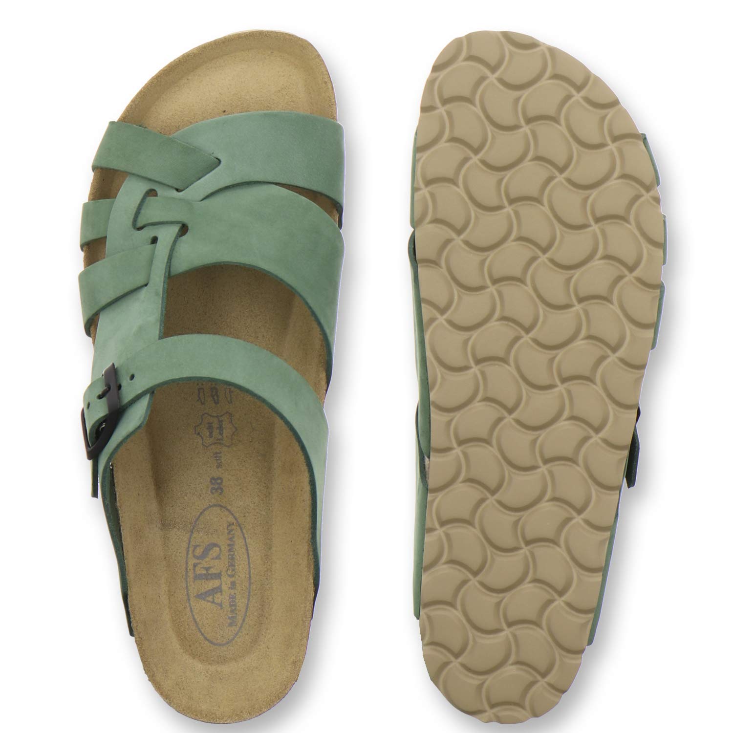 AFS-Schuhe Damen Pantoletten aus echtem Leder, hochwertige Hausschuhe für Frauen Made in Germany