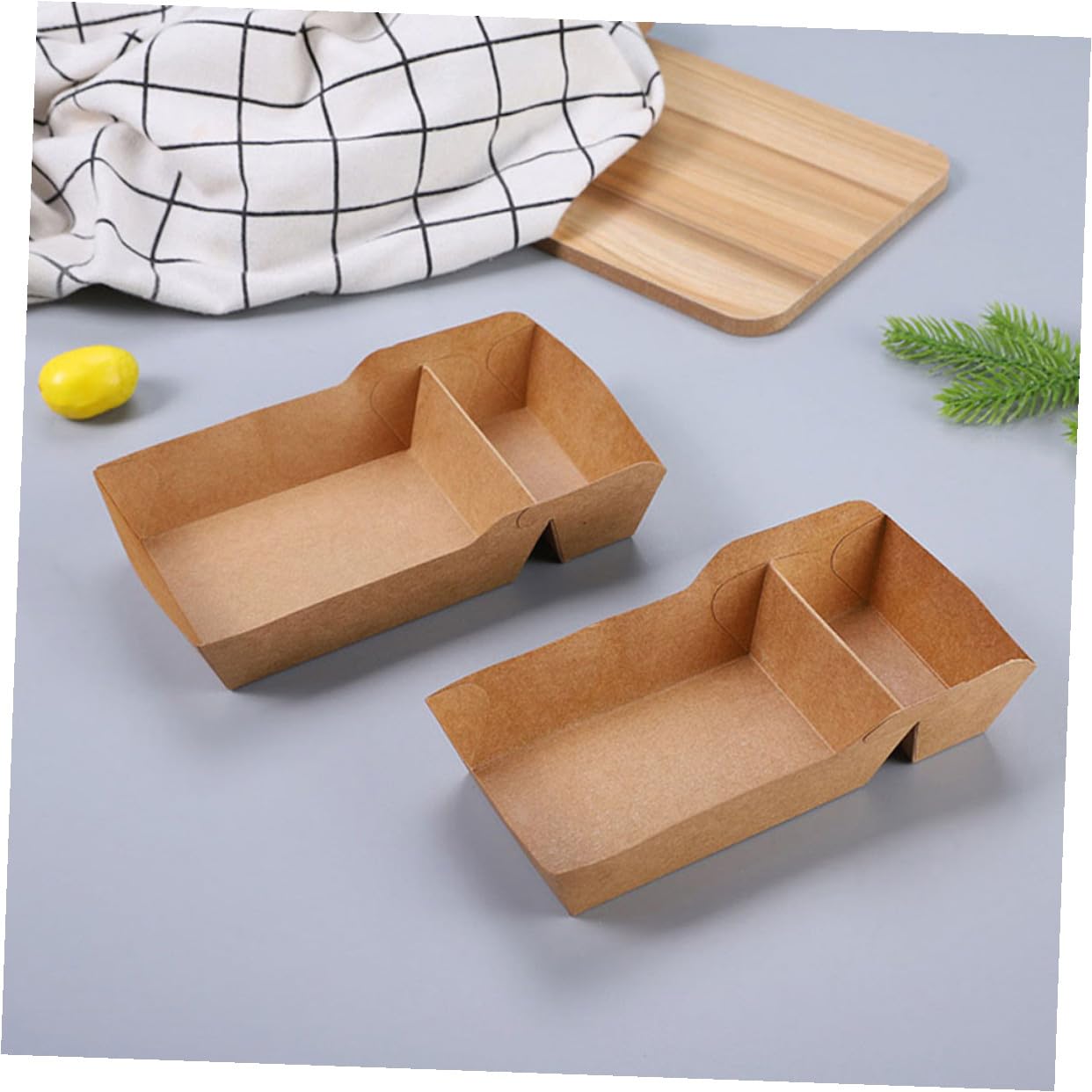 KOMBIUDA Scatole Portamerenda in Marrone Doppio Getta Carta Usa e per Snack Scomparto 440ml Versatile 50 Pezzi per Picnic e Attività di Ristorazione