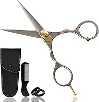 Ontaki 5.5" Japanese Steel Beard & Mustache Scissors - Razor-Sharp Precision Blades, Ergonomic Design & Adjustable Tension for Flawless Grooming