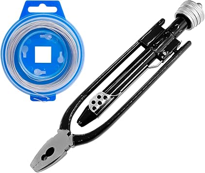 Sutekus 6 Inch Safety Wire Pliers with 50 FT Safety Wire Heavy Duty Wire Twisting Tool Automatic Metal Lock Twister for Aircraft Machinery Auto Industry