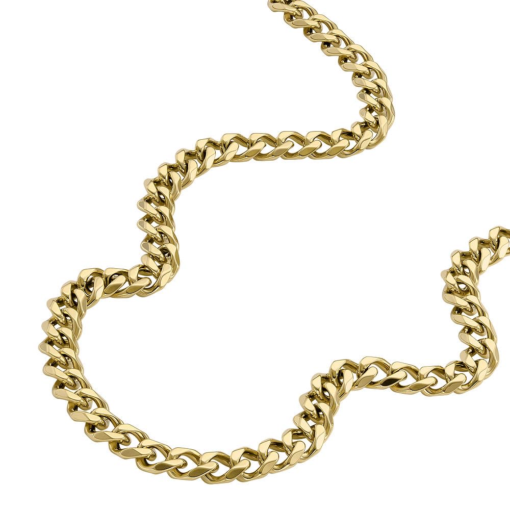Fossil Collana unisex in acciaio inossidabile con chiusura a moschettone