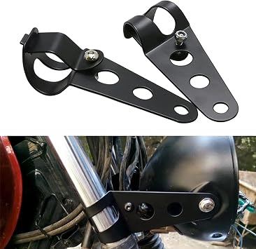 32-43mm Motorcycle Headlight Mount Bracket Clamp Fork Ear for Motorcycle Chopper Cafe Racer Black