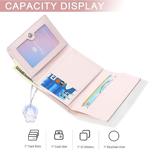 Miniatura 2 de Sunwel Fashion Cartera pequeña con estampado de conejito de astronauta y oso de astronauta, billetera pequeña, bolsillo para efectivo, tarjetero