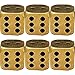 LOGOFUN 6pcs Solid Brass Dice Metal Dice Tables Board Game Props Small Craft Party Supply