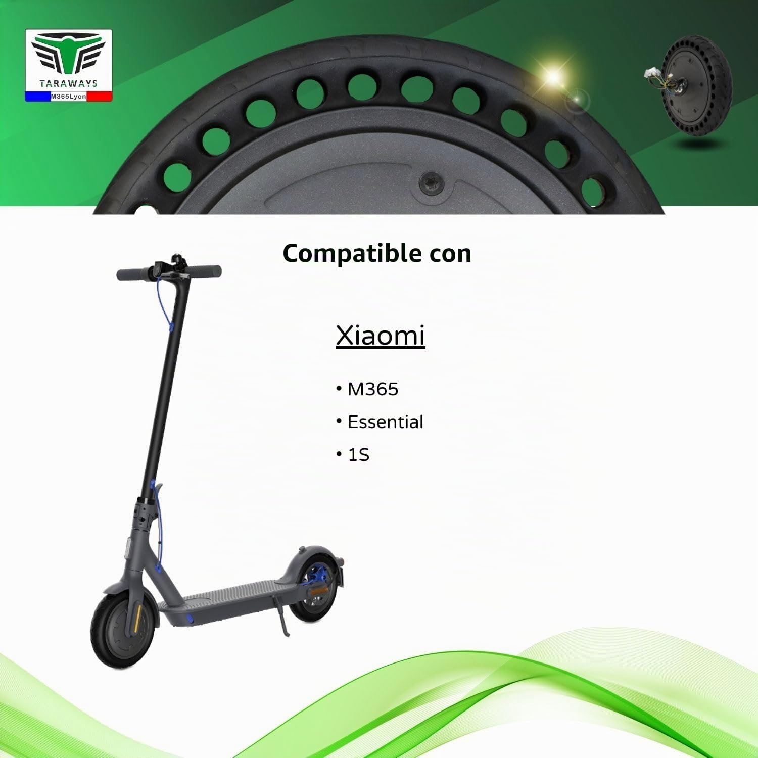 Motor Rueda Delantera Patinete Xiaomi M365 Essential 1S (Solid Tire)
