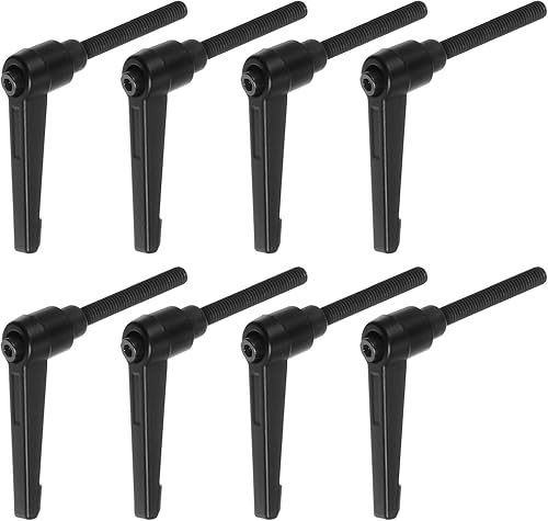 8 manijas de palanca de sujeción ajustables M6 x 1.969 in de rosca macho, perillas de tornillo giratorio de bloqueo de trinquete de liberación