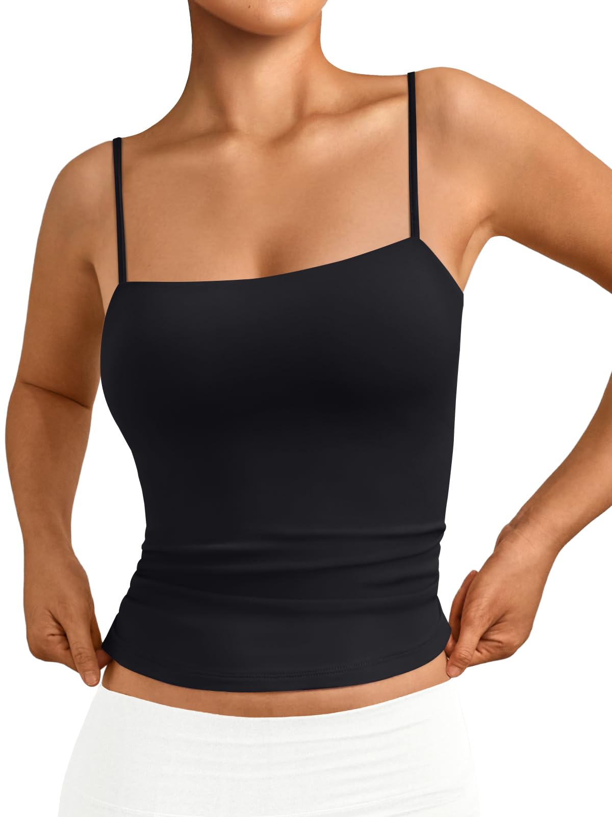trendy queen Women's Double Lined Camisole Tank Tops - Adjustable Spaghetti Strap Sleeveless Top, Basic Tank for Layering-picture-15