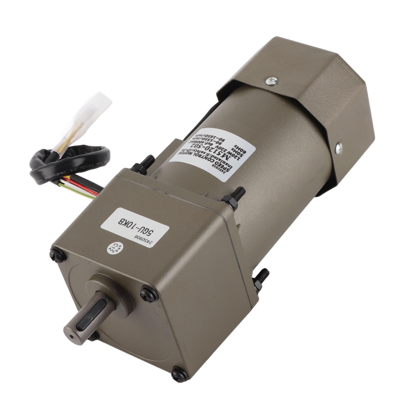 Motor de Engranajes Caja de Engranajes de Reducción Asíncrona Monofásica 120 W Velocidad Ajustable Reversible 90 a 1650 RPM 4 Polos para la Industria del Embalaje Equipos de Transporte