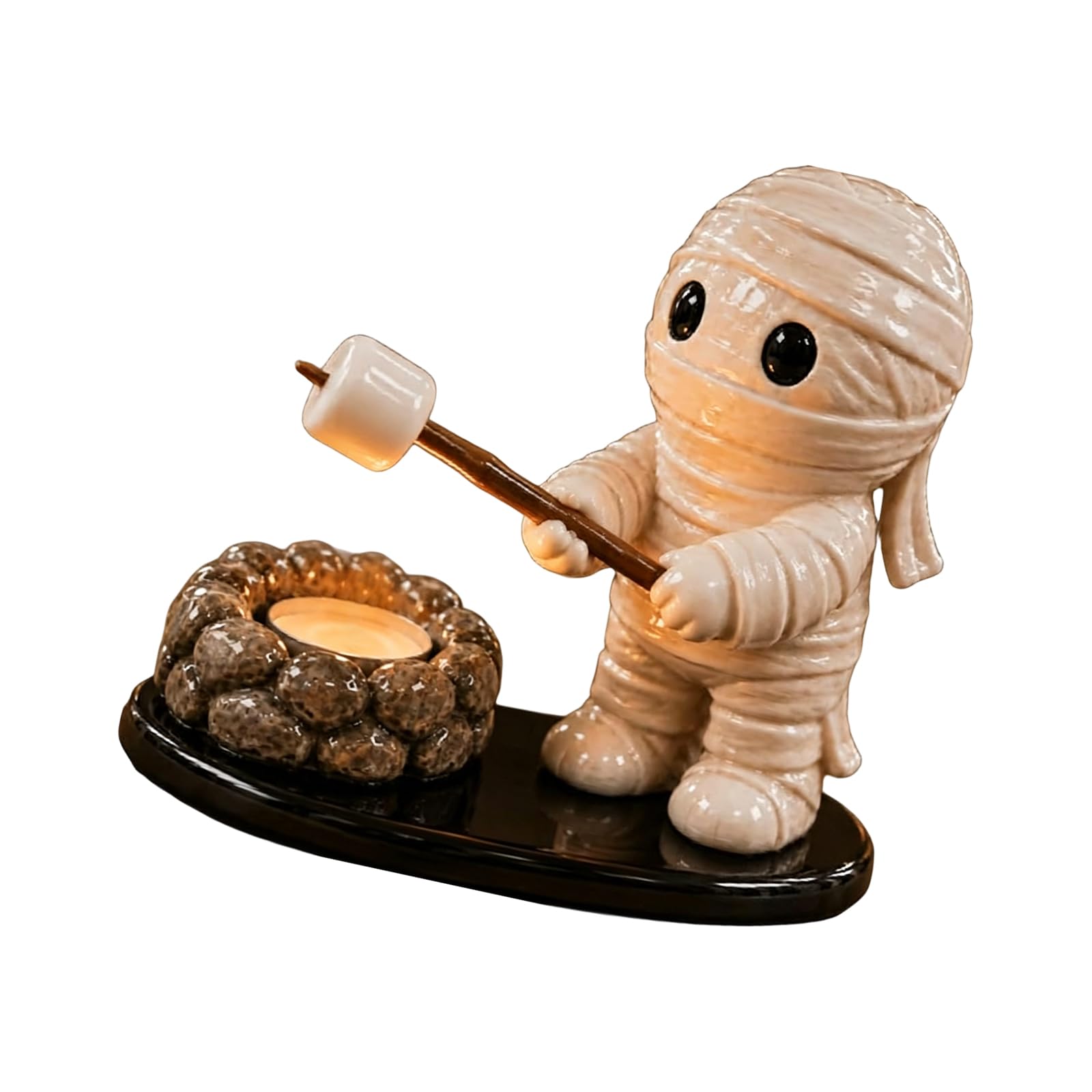 Pangboer C Tabletop Halloween Tea Light Holder Resin Figurine, Shelf Mantel Decor Statue, Fall Entryway Indoor Home Decor Halloween Holder Resin Tea Light Figurine Tabletop Mantel Shelf Entryway Fall Home
