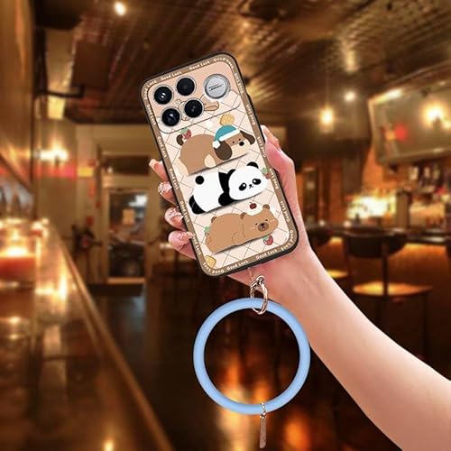 Phone Case Compatible with Redmi K90 Pro Max, Back Cover Anti-knock Youth Cartoon Ring Personality Bracelet Soft Case Funny Crea