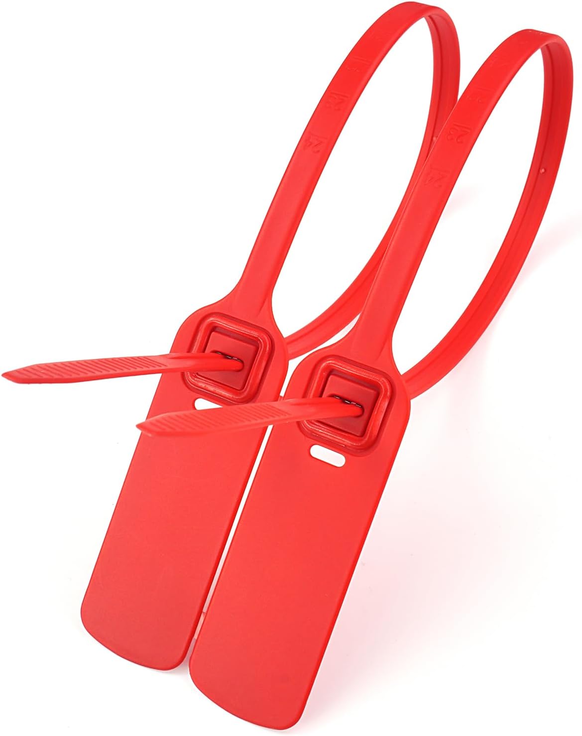 100 PCS Logistics Security Seals,Container Plastic Label Flat Zip Tie Ton Bag Sack Mouth Tightly, Box Cargo Labeling & Classification, 400mm/15.75" Length,Disposable Tamper Proof (Red)
