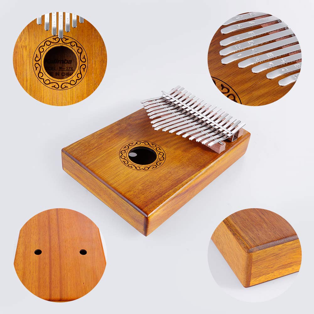 Kalimba 17 Clés Pouce Piano Nabance instrument professionnel acajou de haute qualité avec sac de piano marteaux manuel d'étude cadeau Noël pour enfants adultes débutants cadeau d'anniversaire