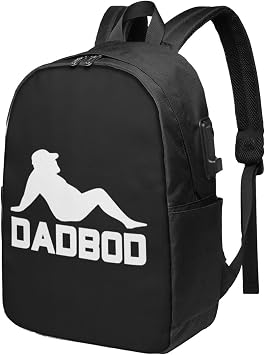 Dad BOD Travel Laptop Backpack Bag with USB Charging Port 17 Inch Computer Business Backpacks for Women Men Work College Gift,Casual Daypack,Black