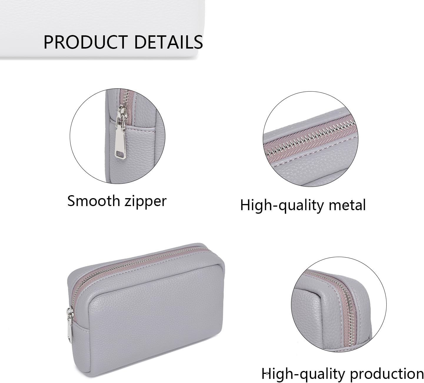 Makeup Bag Large Capacity Women's Classic Black Wash Bag Adjustable Partition Wash Brush and Cosmetic Carrying Bag (Taro Purple) - Image 4