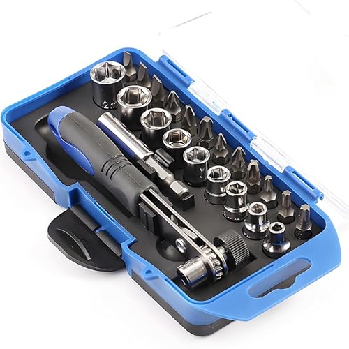 Set di 23 cacciaviti a cricchetto con impugnatura a sgancio rapido, ch...