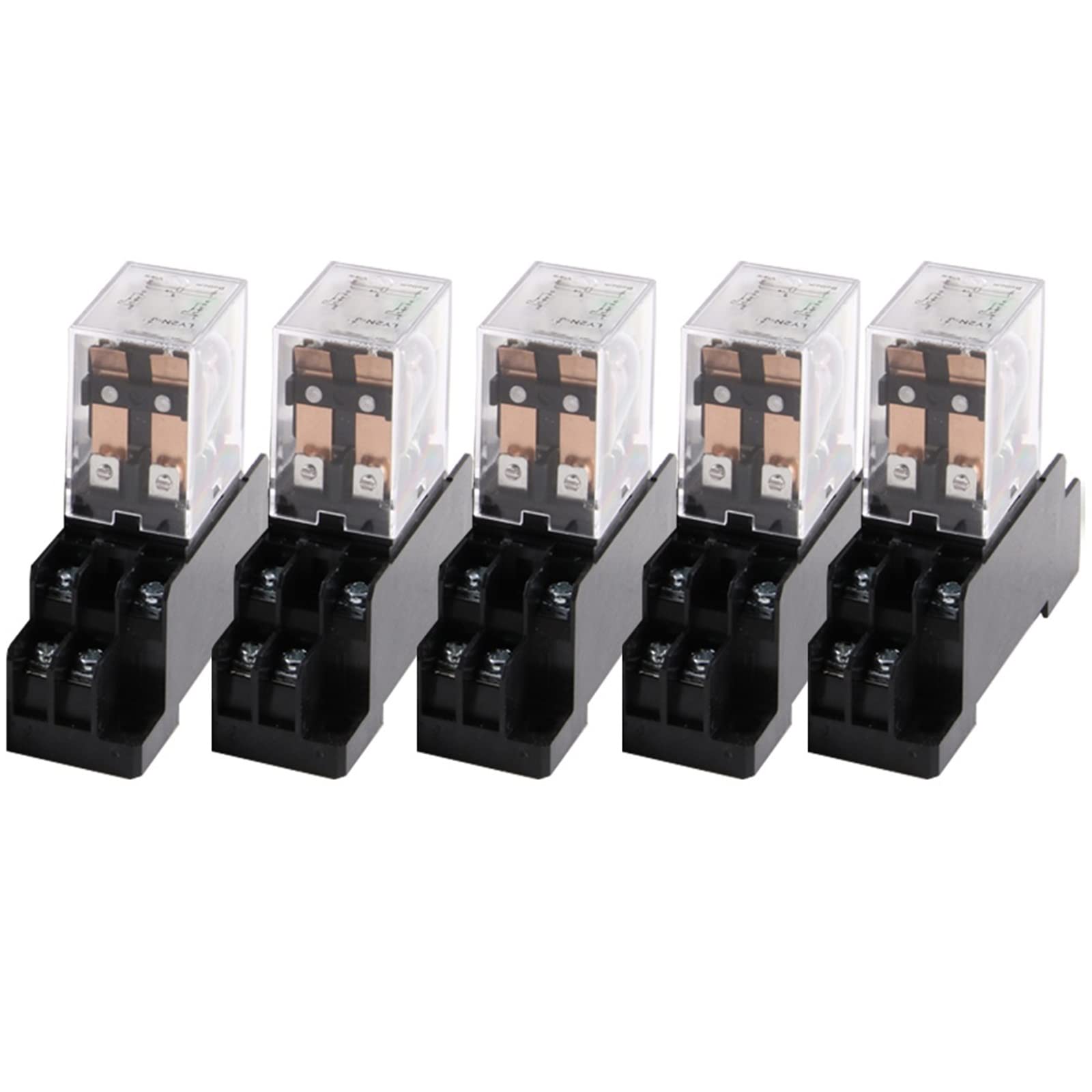 GVBAEPIEO 5Set New Pattern 12V 24V 110V 220V10A Coil Power Relay DPDT LY2NJ HH62P HHC68A-2Z with Socket Base
