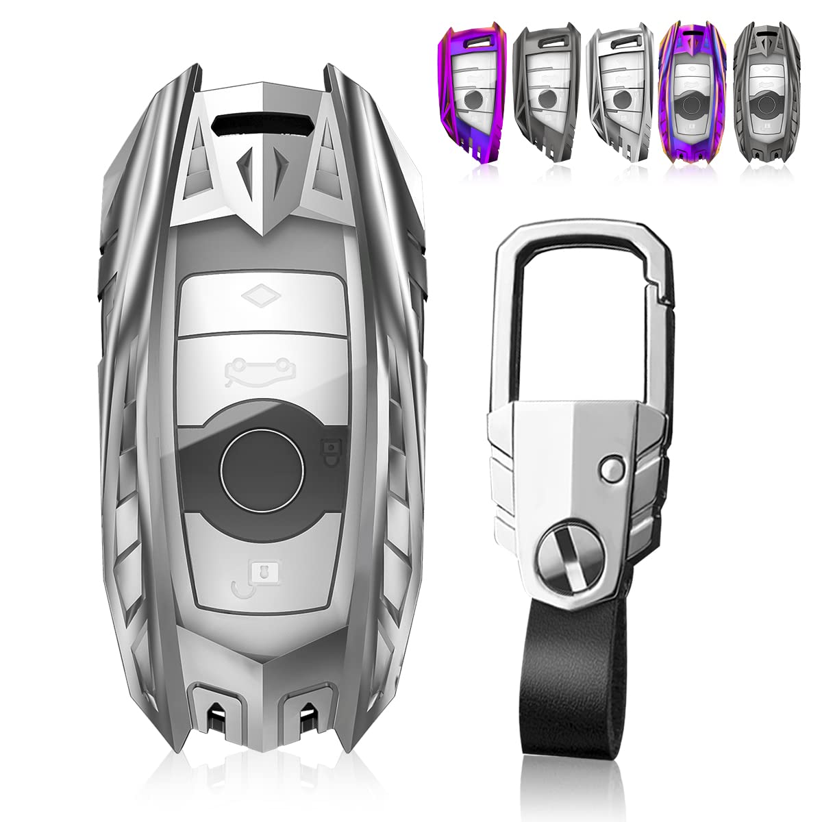 LEMASHI Alloy Car Key Case Rings Cover Holder for BMW 1 3 5 7 Series 530 F48 X1 X2 X3 X4 X5 X6 Classic Engine Head Concept
