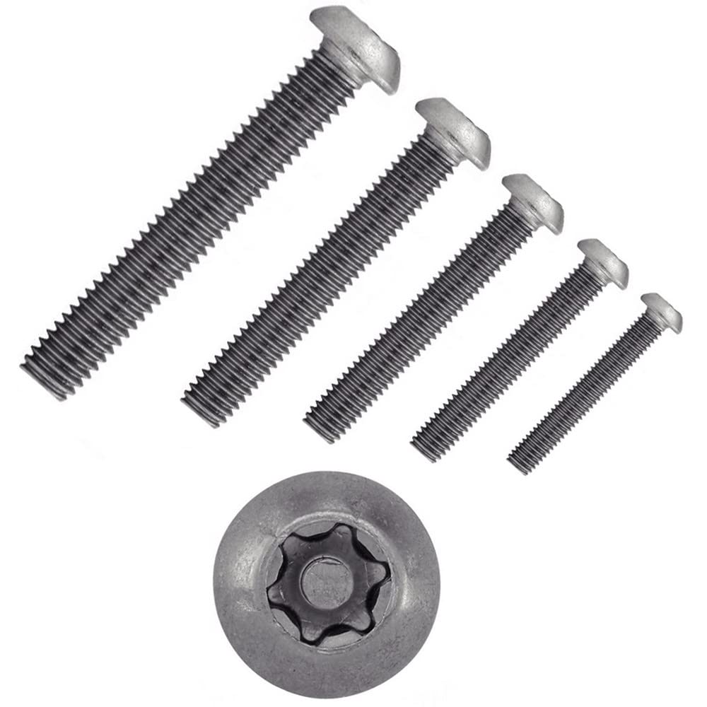 1000 tornillos de cabeza redonda plana hexagonal, rosca completa, ISO 7380-1, acero inoxidable A4, M 2,5 x 3/3 TX8