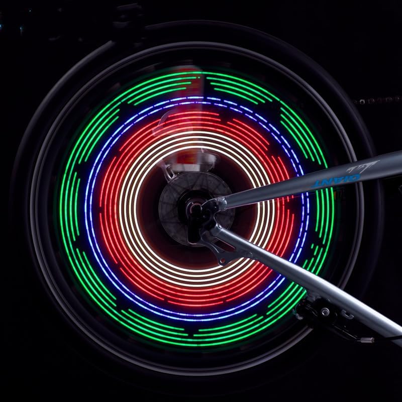 Miniatura 4 de 32 luces LED para radios  30 patrones intermitentes de color cambian automáticamente, luces de bicicleta de fácil montaje en radios de rueda