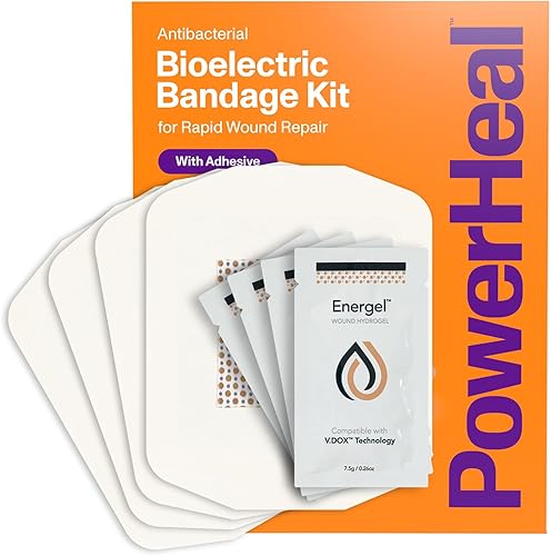 PowerHeal Kit de vendaje bioeléctrico para el cuidado de heridas y curación rápida, 3 capas con almohadilla bioeléctrica, almohadilla absorbente,