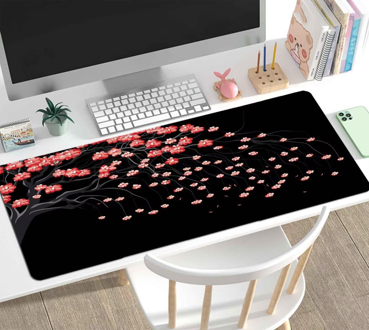 Alfombrilla Ratón XXL Gaming, Alfombrilla Escritorio 900x600x4mm, Mouse Pad Mat XXL Antideslizante, Alfombrilla Raton Base de Goma Tapete Rato Gamer Mousepad XXL para PC, Oficina Belleza J-74