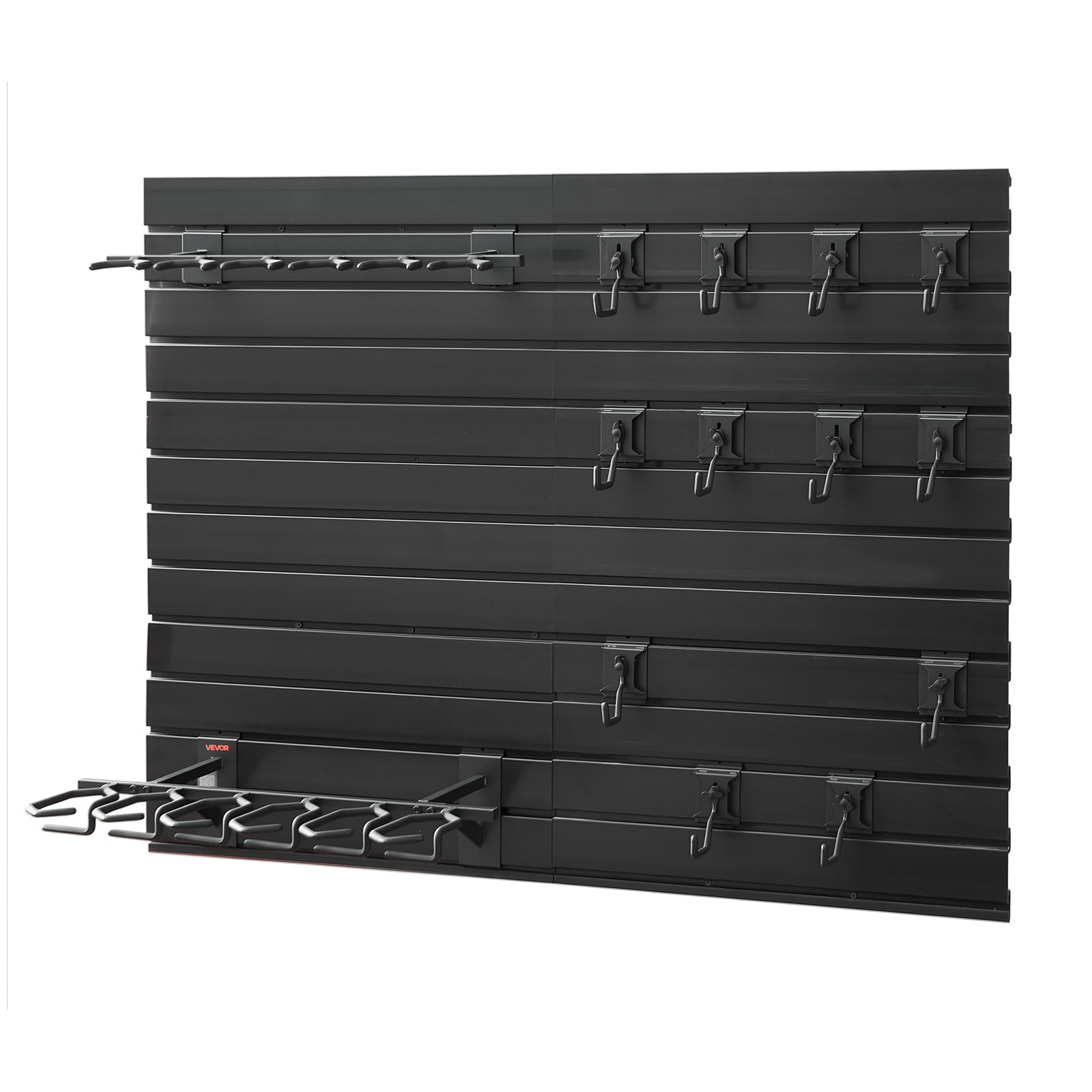 VEVOR Estante de Pared para Armas de Fuego, Capacidad de 6 Escopetas y 6 Pistolas, Soporte de Montaje en Pared, con Ganchos Adicionales, Acero al Carbono, Organizador de Accesorios para Taller Garaja