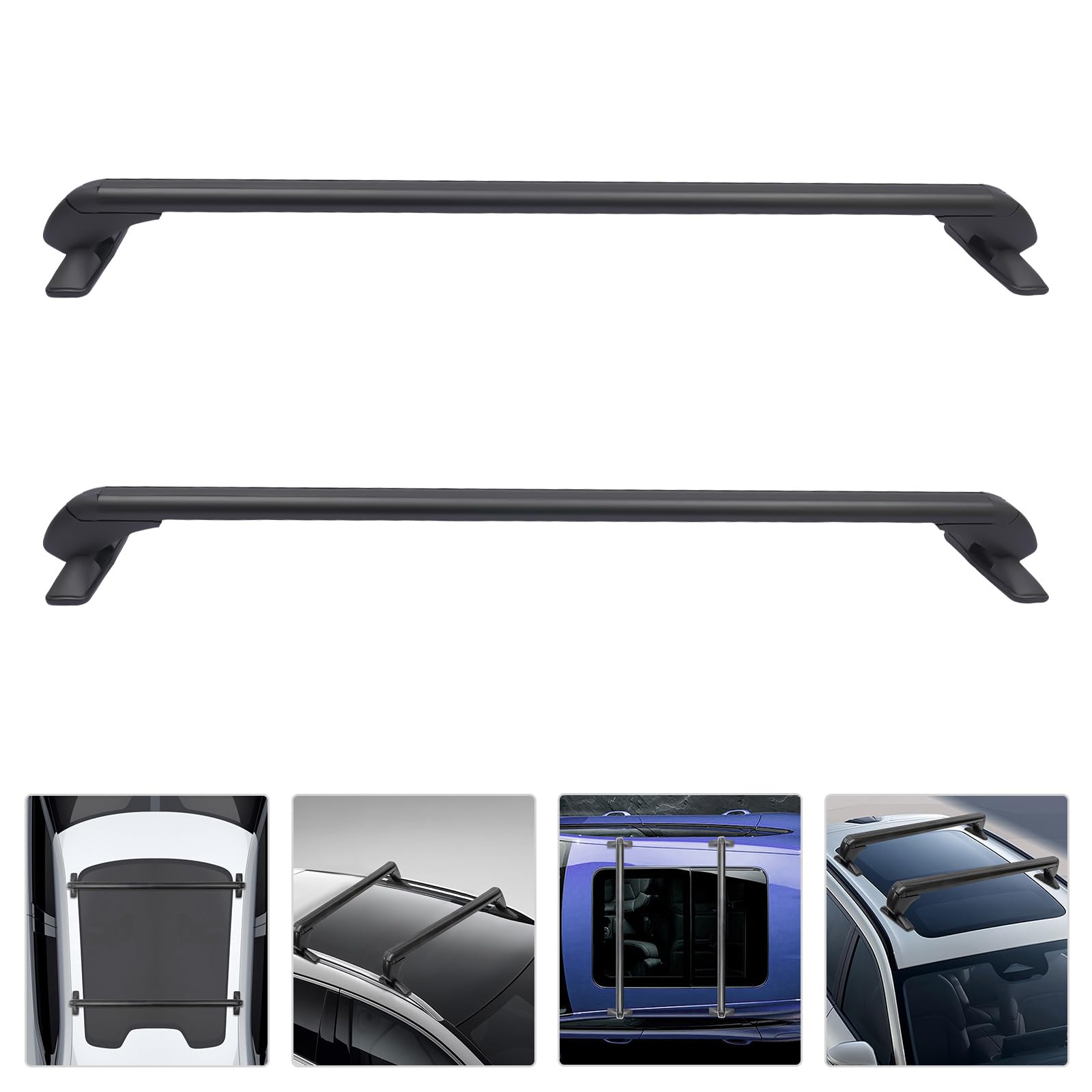2 Stück Autodachstangen, Autos Gepäckträger, Dachträger Universal Dachgepäckträger, für 4-Oder 5-Türige Car Universelle, verstellbare Querträger mit Schlössern