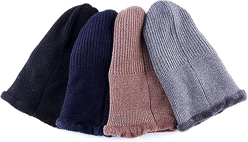 Miniatura 6 de Gorro de invierno cálido elástico suave con protección para las orejas, gorro de punto con forro polar para hombres y mujeres