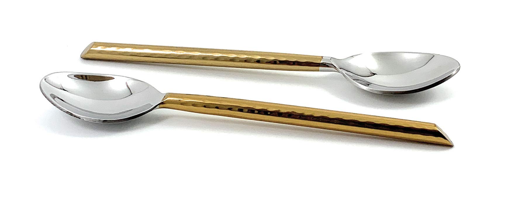 Teaspoon Set of 6 (Golden Cut Hammered dessert Spoon Set)