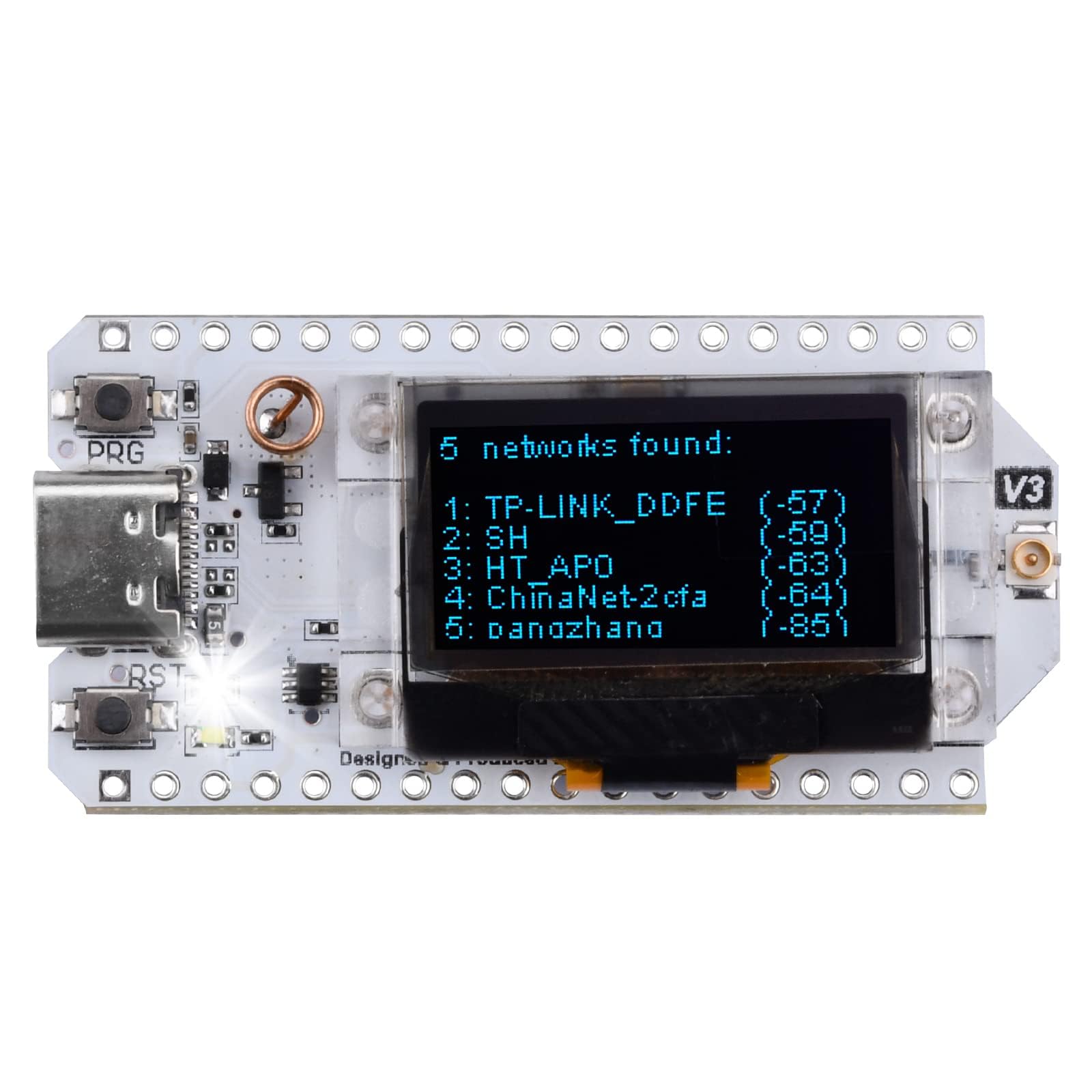 diymore Zestaw 5 szt. ESP32 LoRa tablica rozwojowa z wyświetlaczem OLED i anteną typu C Dual-Core IOT Board 240 MHz Bluetooth WiFi moduł CP2012 1262 863 928 MHz