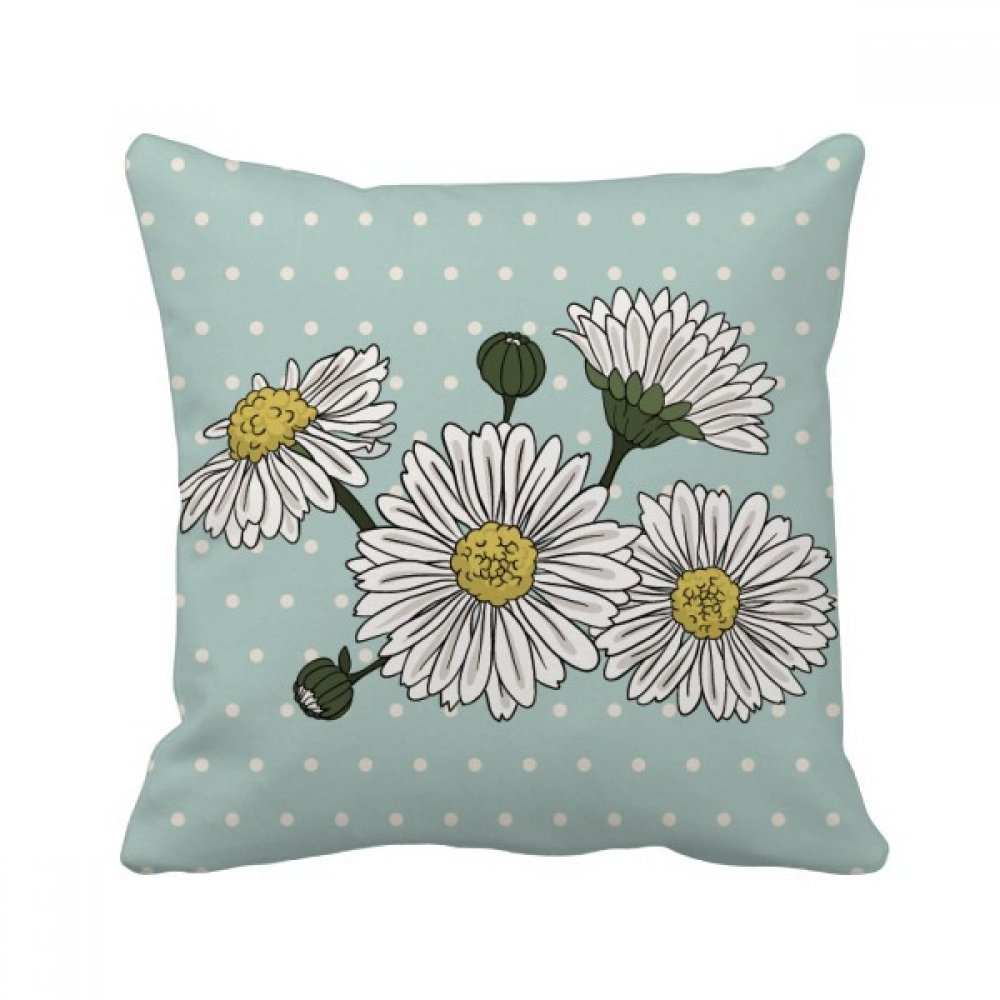Coussin chrysanthème blanc imprimé végétal multicolore 40x40cm oreiller déco canapé