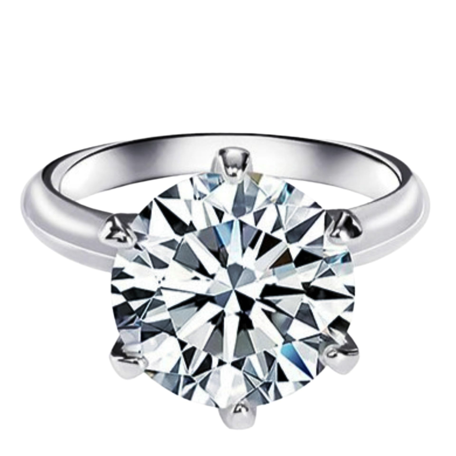 925 Sterling Silber Okt Verlobungsring Rundschliff Kubikzirkonia Solitärring Simulierter Diamant CZ Jahrestag Ehering für Frauen Schmuck Geschenk