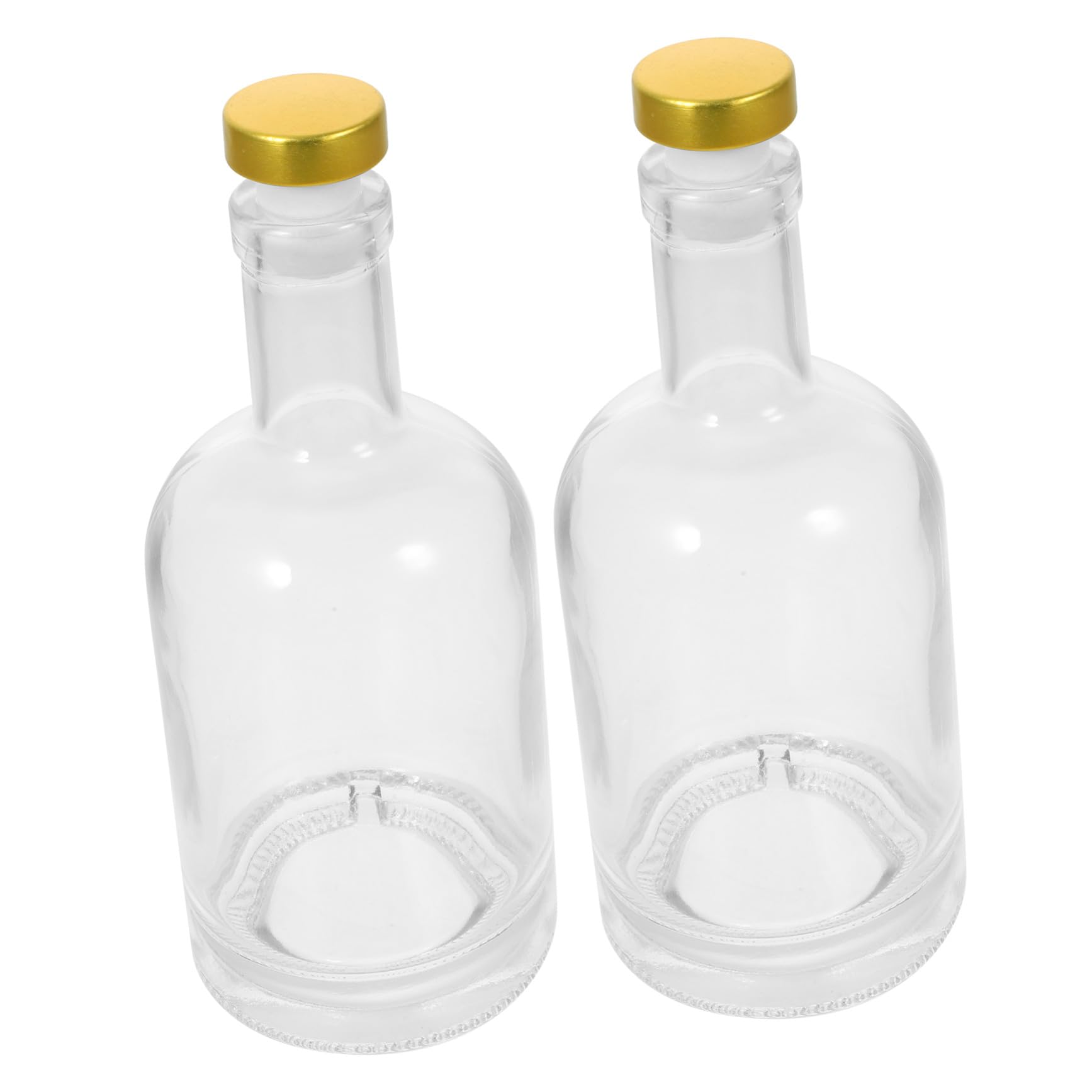 Packung Wodkaflaschen aus Dickem Glas 375ml für Zuhause und Club | Transparent, Fein Abgedichtet, Leicht zu Gießen, Leicht zu Reinigen, 2 Stück, 375ml Volumen Zufällige Farbe