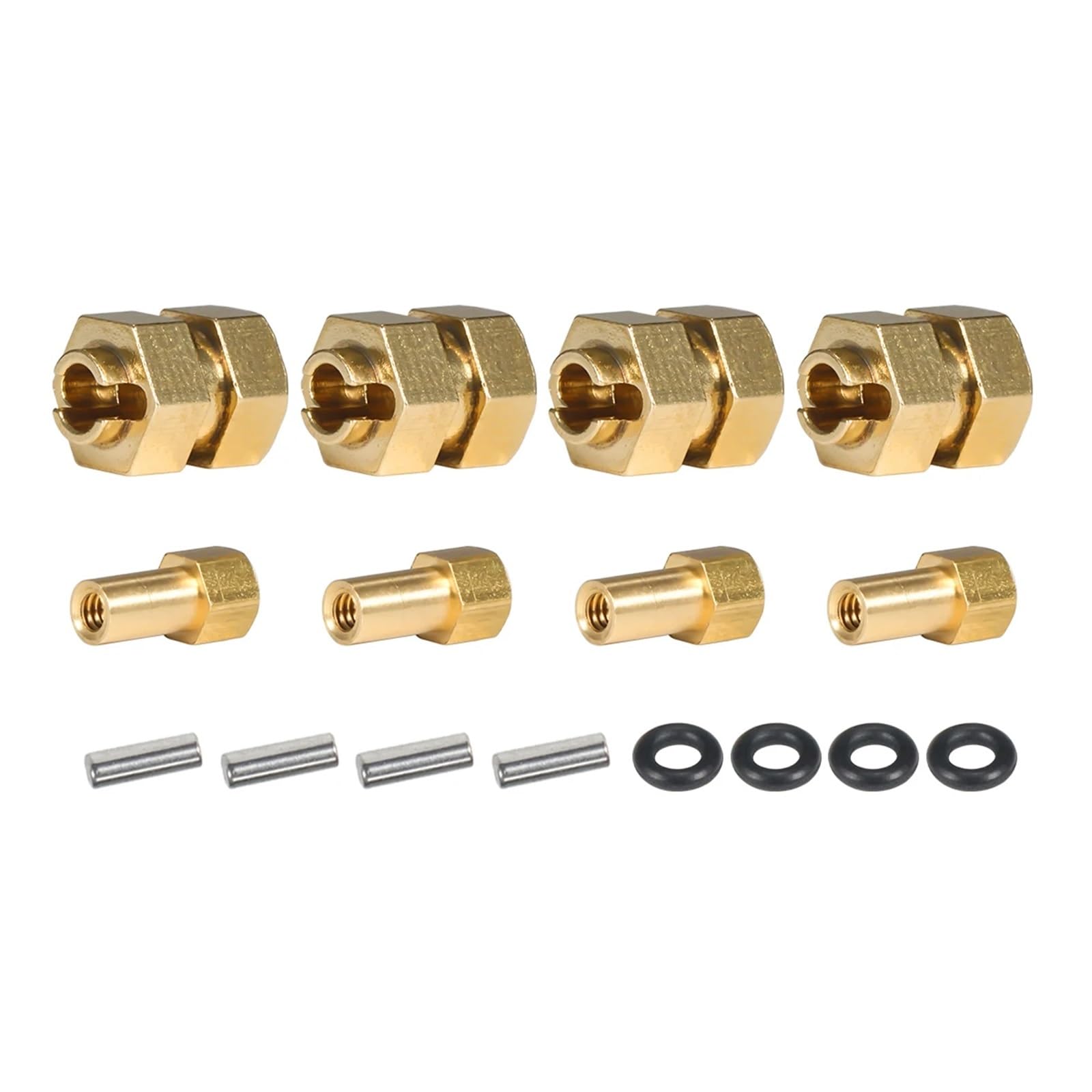Per Gladiator Per Bronco Per SCX24 C10AX24 1/24 CNC In Ottone 7mm Con Noci Estensione Del Mozzo Esagonale 1.0 Pollici Cerchioni Aggiornamento RC Crawler Auto Ricambi Modellini RC