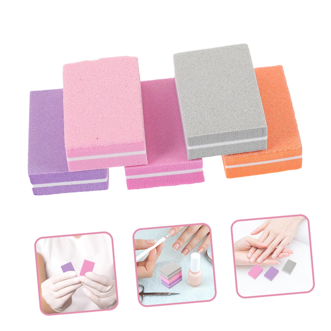 Ipetboom 400piezas Bloques De Esponja Para Manicura Limas De Uñas Doble Cara Para Pulido y Esmerilado Herramienta De Cuidado De Uñas y Duradera Para Uso Casa o Salón