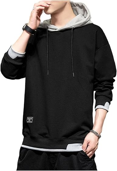 Amazon.com: Harajuku - Sudadera con capucha para hombre, estilo coreano, de  manga larga, para hombre, Negro, S : Deportes y Actividades al Aire Libre