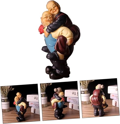 Miniatura 6 de LIFKOME Adornos para ancianos cariñosos, manualidades de resina, decoración de tartas, estatuas de boda, estatuas de resina, estatua de pareja de