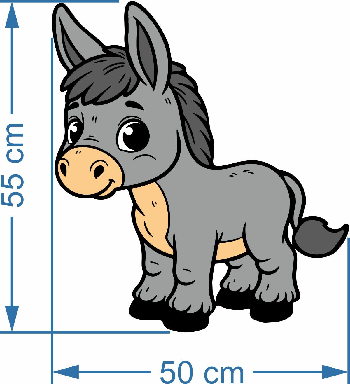 Piñata cumpleaños infantil hecha a mano (Burro) (Grande 55x50x10 Centímetros)