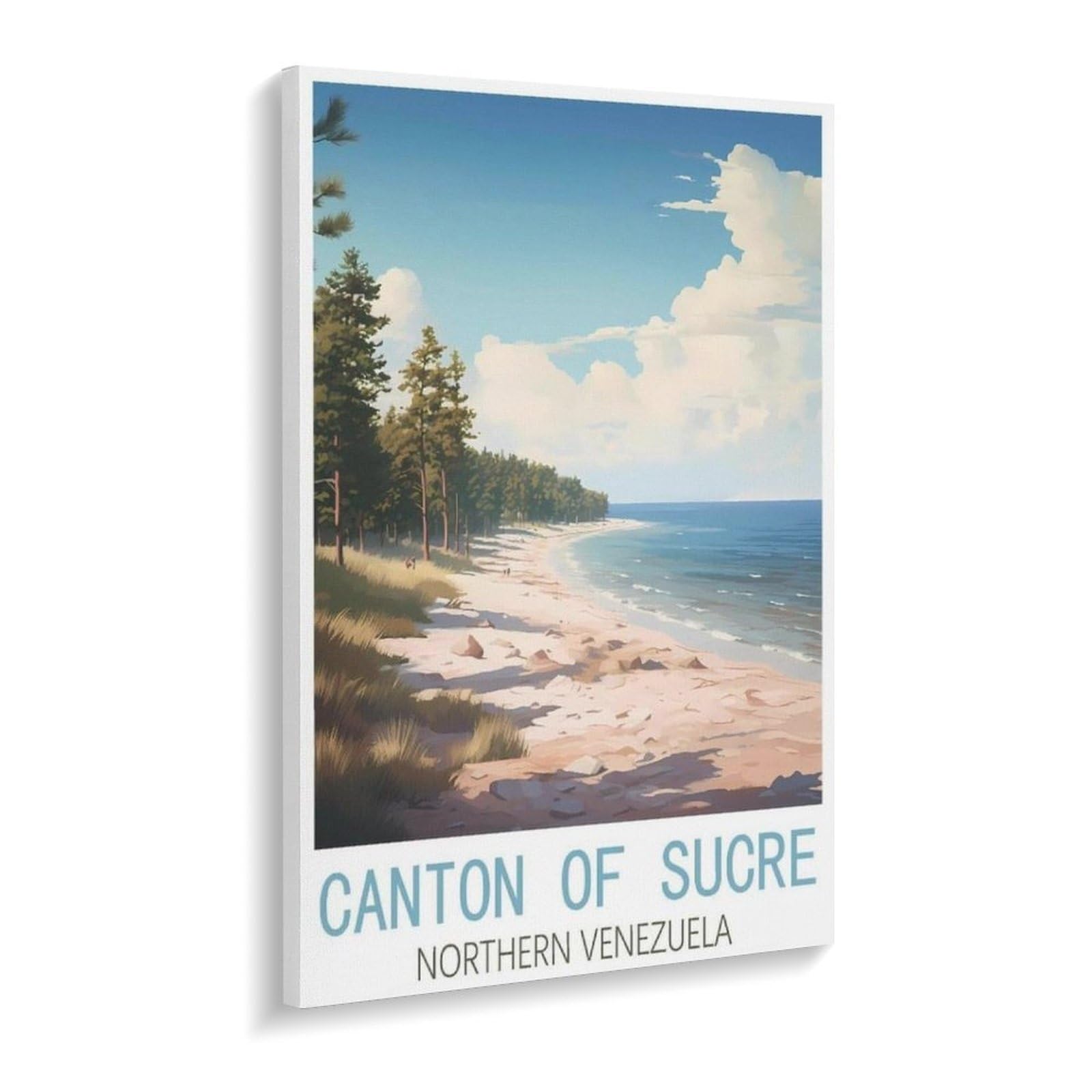 Paint by Numbers，Canton of Sucre Northern Venezuela，Landscape Kit for Adults Beginner DIY Oil Painting(30x40cm-U22