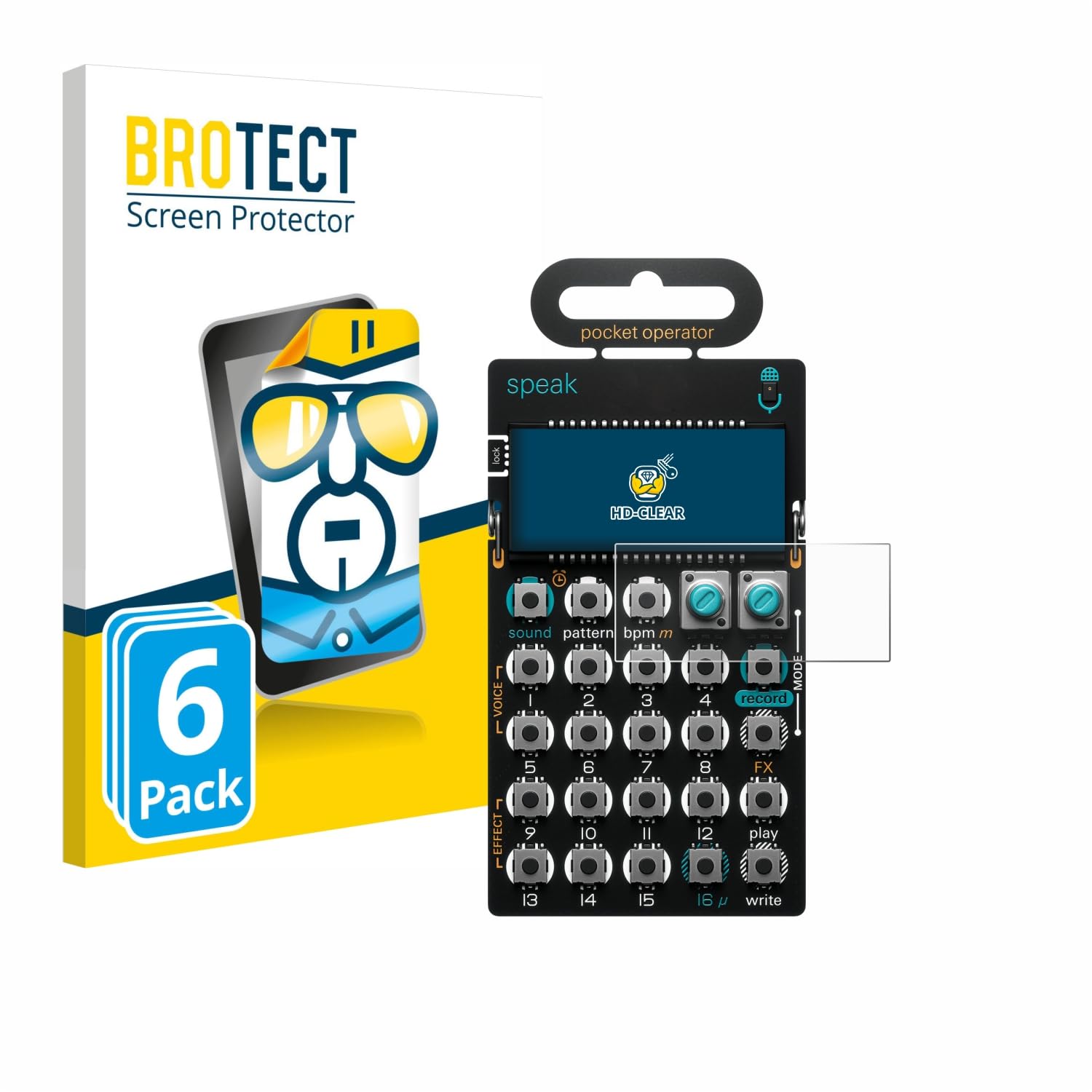 brotect Screen Protector Compatible with Teenage Engineering PO-35 Speak (6 Pack) - HD-Clear Protection Film