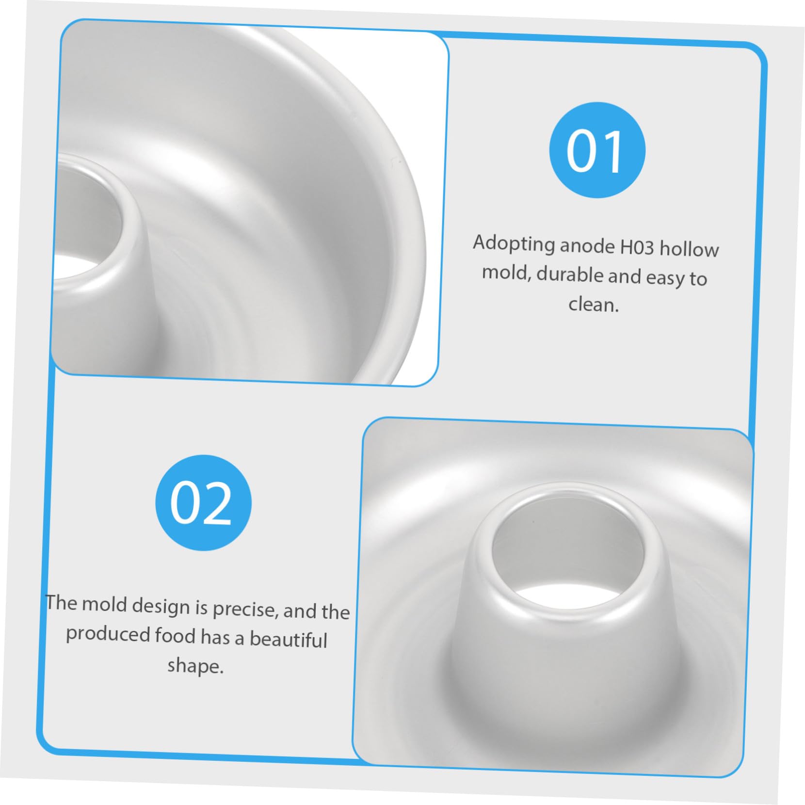 SOIMISS Moule à Gâteau Donut en Alliage D'aluminium Argenté, Résistant à L'usure Four, pour Boutique de Pâtisserie Professionnelle