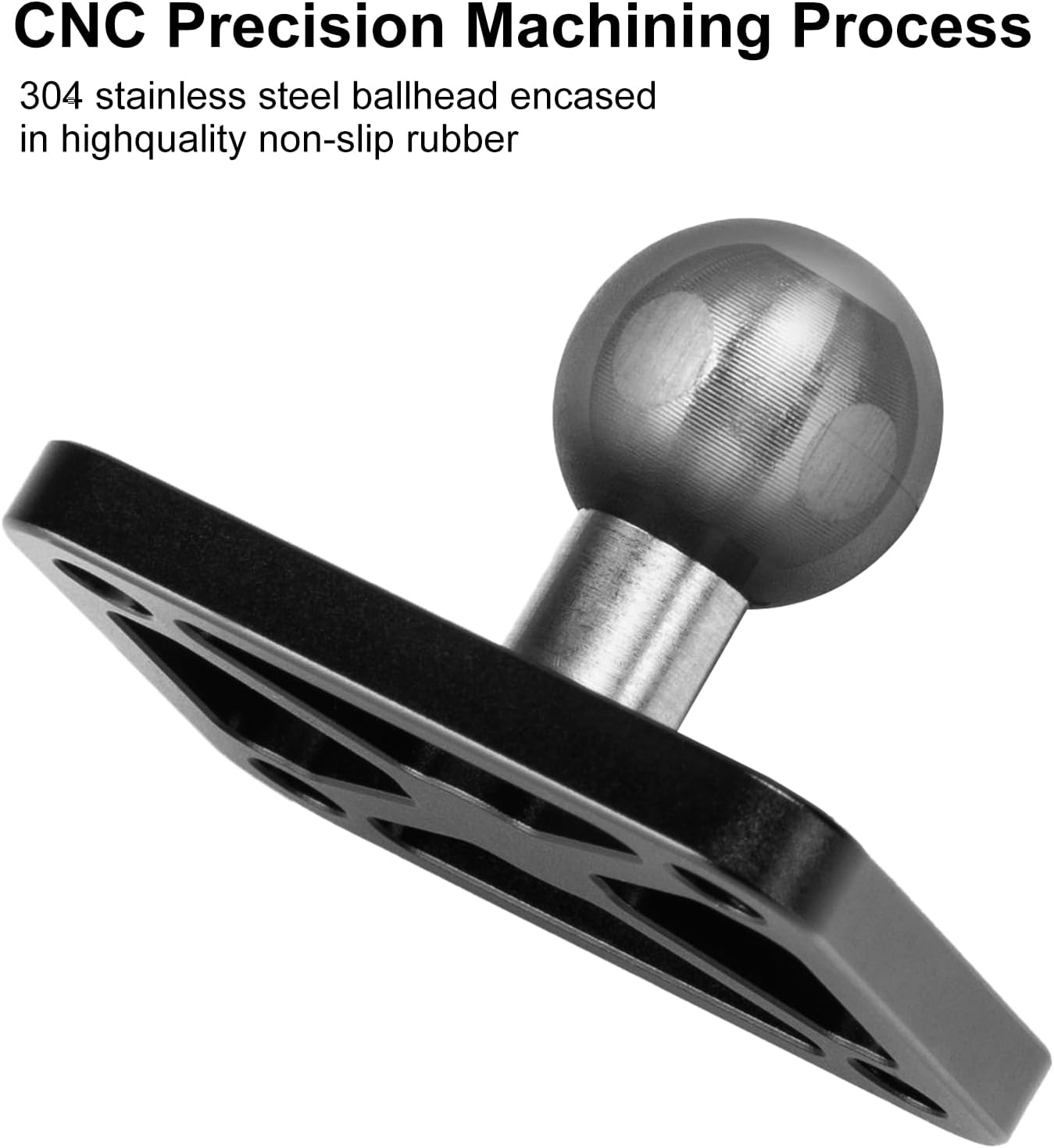 FANAUE Aluminum 4-Hole AMPS Base Mount with 20mm (0.787 inches) Mounting Ball for 20mm Ball Mount arm