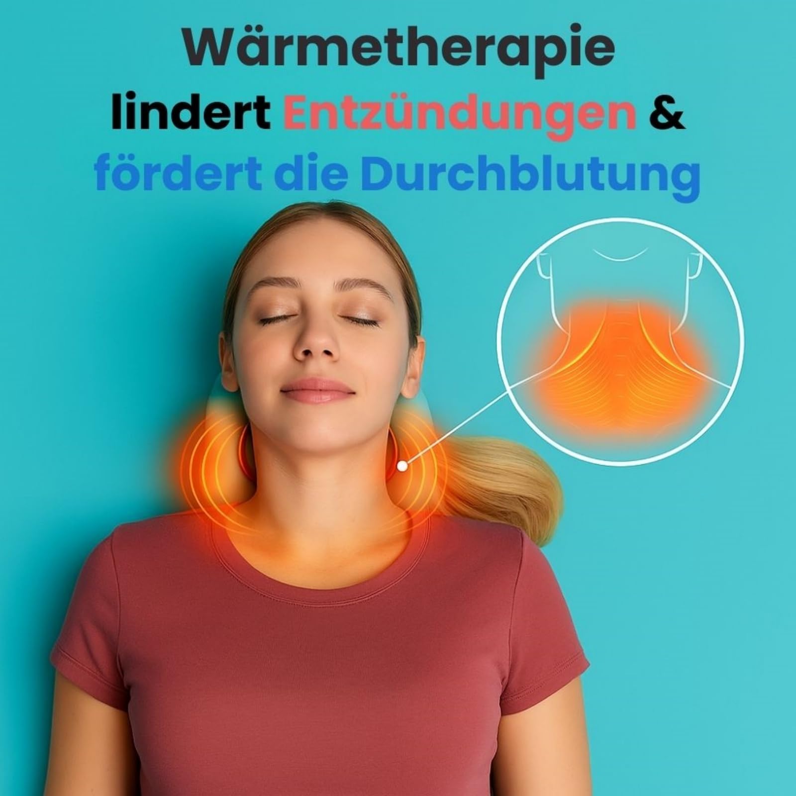 Necktex 5-in-1 NackenstreckerMit drei ，Drei Temperatureinstellungen und sechs einstellbare Massageintensitäten zur Linderung von Nacken und Schulterschmerzen