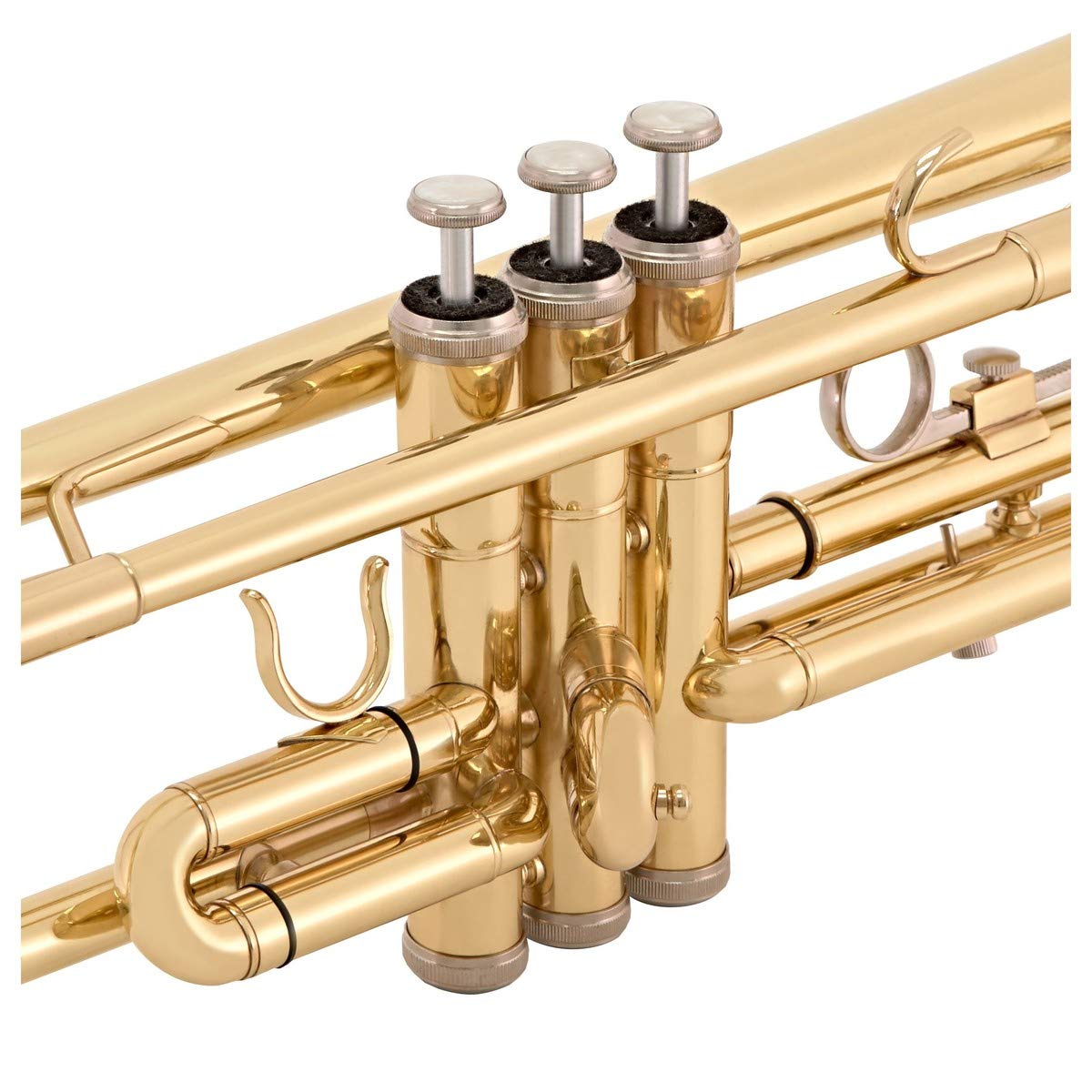 Student Trompete von Gear4music, Gold | Traditioneller Korpus aus gelbem Messing, Edelstahlventile für Langlebigkeit, vernickeltes Mundstück, Koffer inklusive