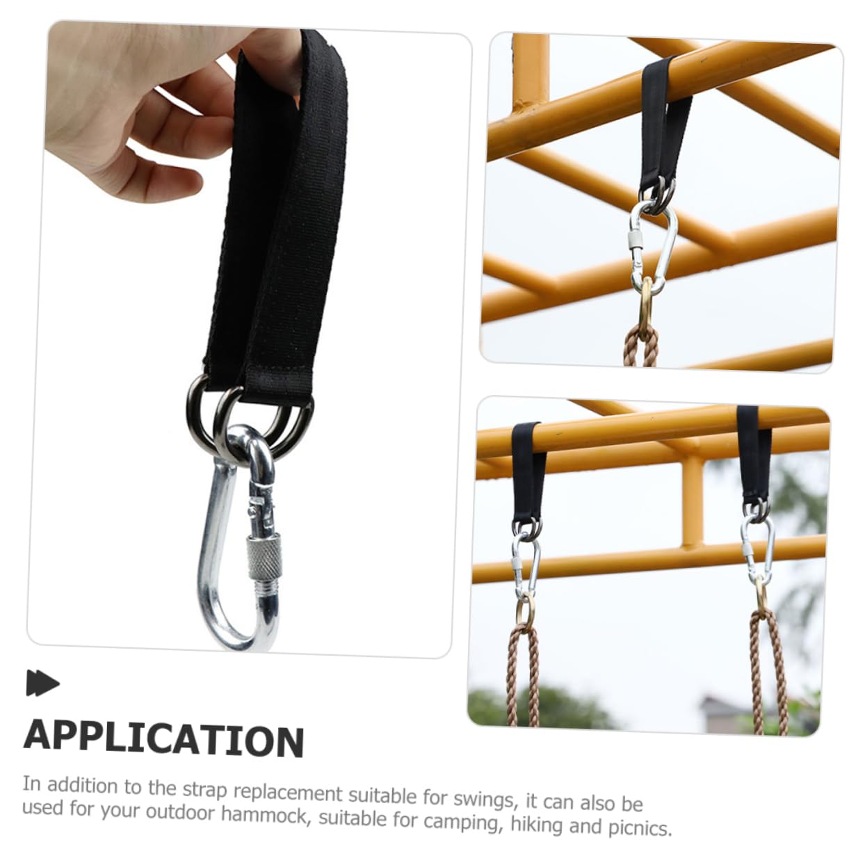 Hemobllo Cintas De Columpio De Correas Ajustables para Hamacas Accesorios De Camping Y Picnic Resistentes Alta Capacidad con Mosquetones Inoxidable para Jardín Y Al 5 Piezas X 5