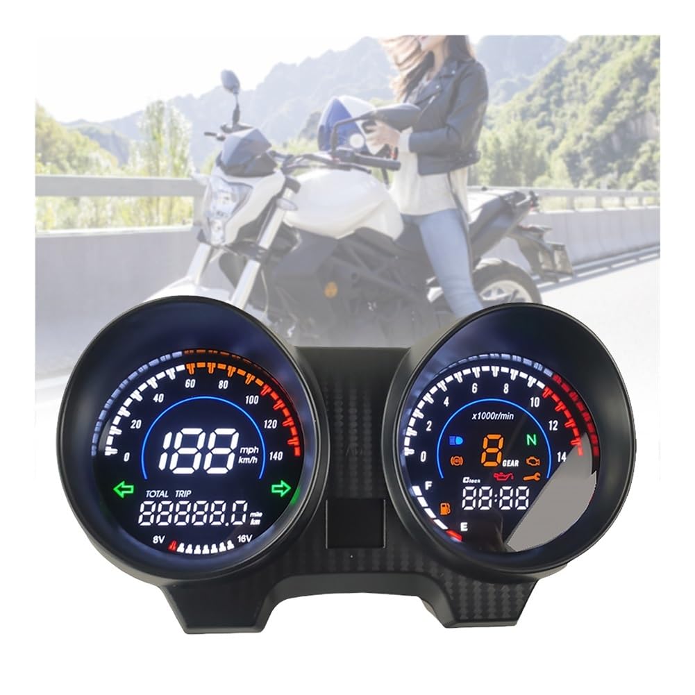 Contagiri contachilometri Cruscotto Digitale A LED Per Motocicletta Contagiri Per Moto Indicatore Del Carburante Tachimetro MPH/KMH Per TITAN 150 Per CG150 Fan150