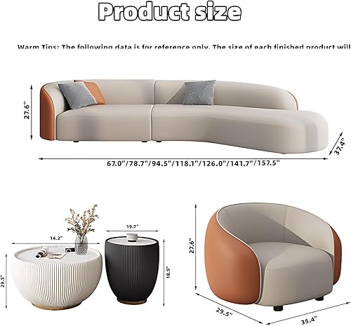 Miniatura 2 de Juego de sofá para sala de estar, lujosos sofás para sala de estar, elegante sofá seccional, sofá moderno con mesa auxiliar, adecuado para oficina,