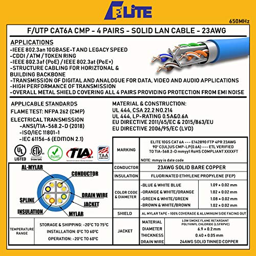 Cable CAT6A Blindado Plenum FTP 1000ft RJ45 Gris miniatura 6