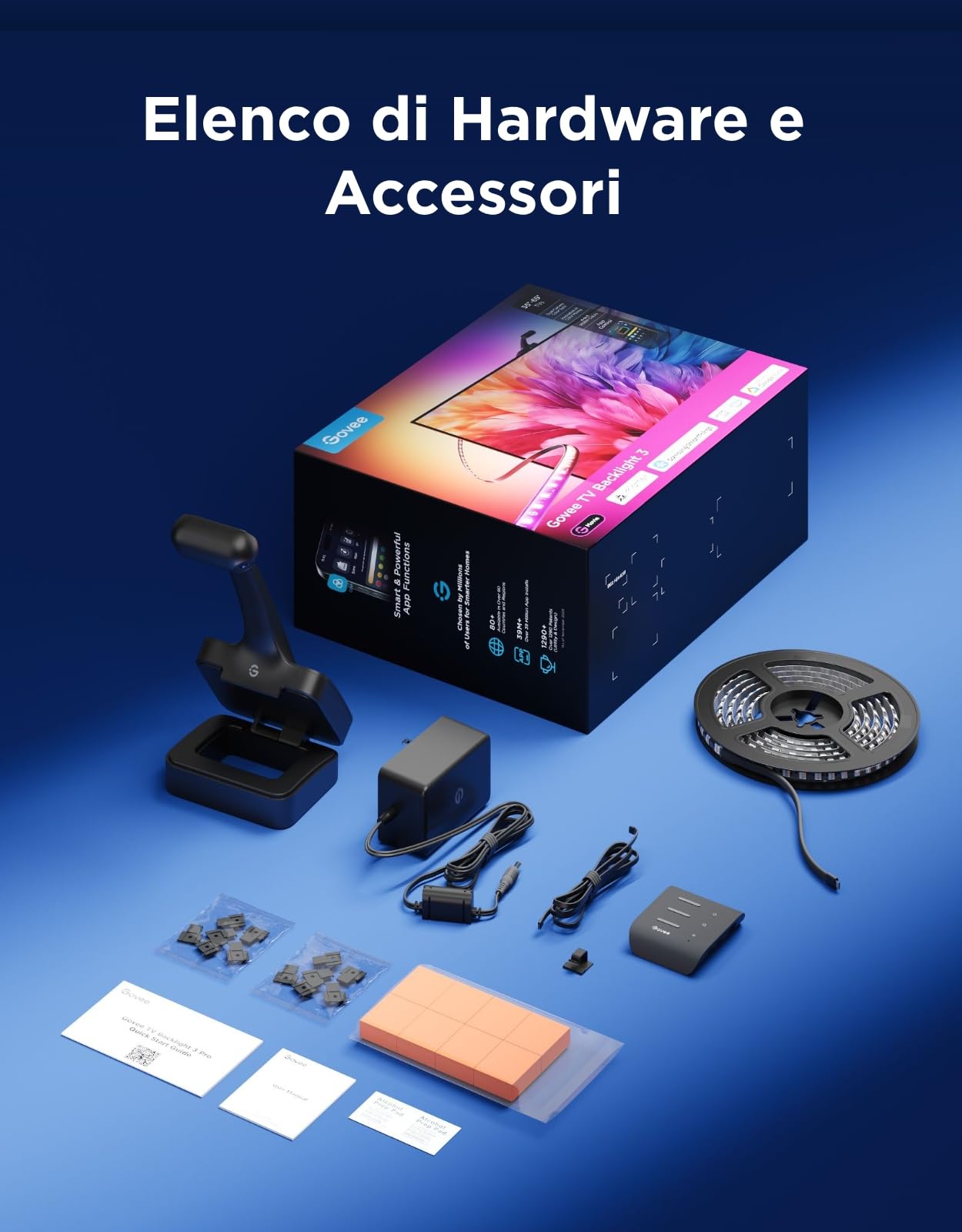 Govee LED TV Retroilluminazione 3 con Doppia Telecamera da 4 MP, Striscia LED RGBWIC 3,6 m con Sincro Schermo per TV da 55-65 Pollici, 60 LED/m, Filtro AI, Comando App/Voce, Compatibile Matter/Alexa