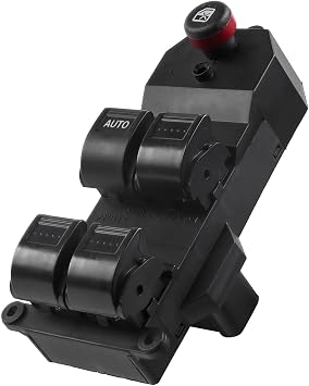 Left/Driver Front Side Power Window Switch Compatible with Honda Civic 2001-2005 ABS Plastic 35750-S5A-A02ZA, 35750S5AA02ZA